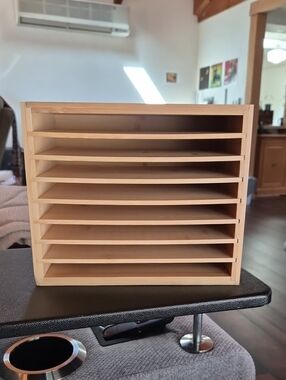 Wooden Multi-Slot Desk Organizer - Natural -